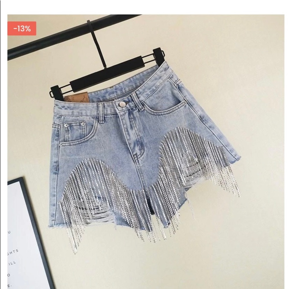 AKIRA Denim Blue Diamond 💎 Shorts.